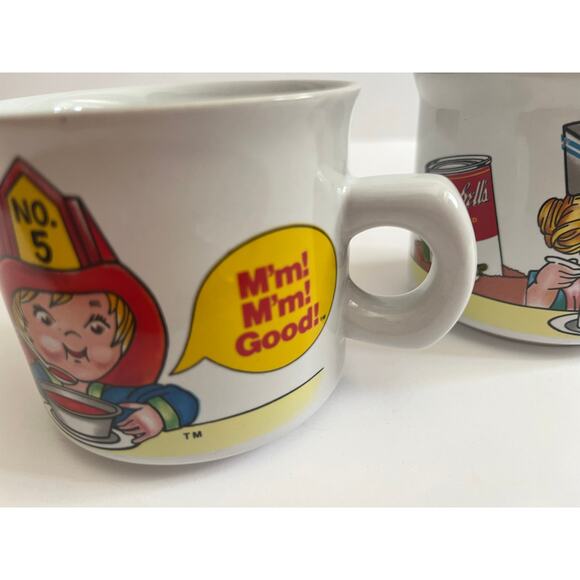 Set of 2 1993 Campbell's Soup Mugs Fireman Nurse M'mm M'mm Good! No chips - Picture 3 of 5